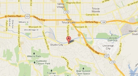 Map to our Studio City location near Pasadena